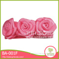 Wholesale ribbon rose pink cheerleading hair bow